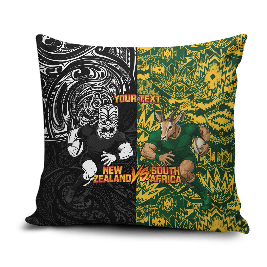 Custom South Africa vs New Zealand Pillow Cover Rugby se Grootste Wedywering Two Nations One Battle