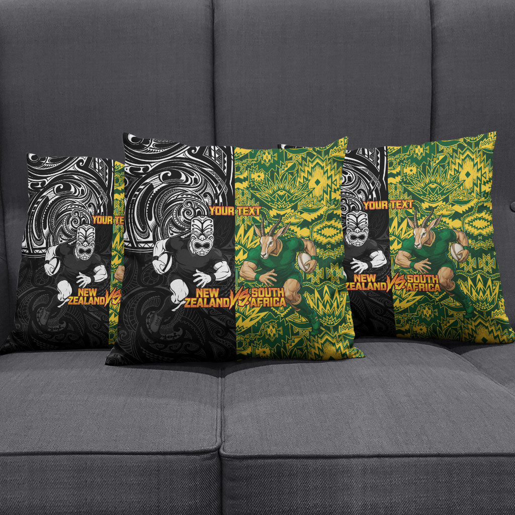 Custom South Africa vs New Zealand Pillow Cover Rugby se Grootste Wedywering Two Nations One Battle