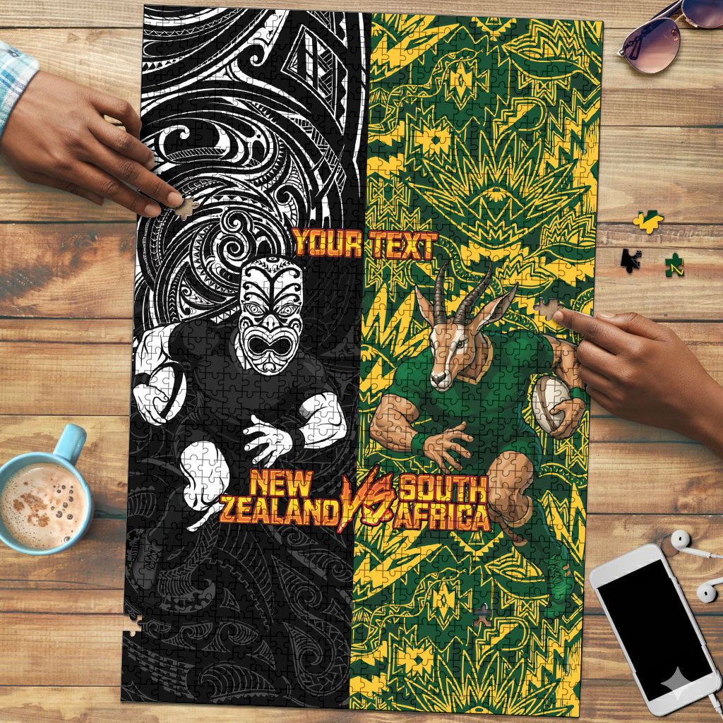 Custom South Africa vs New Zealand Puzzle Rugby se Grootste Wedywering Two Nations One Battle