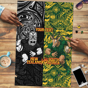 Custom South Africa vs New Zealand Puzzle Rugby se Grootste Wedywering Two Nations One Battle