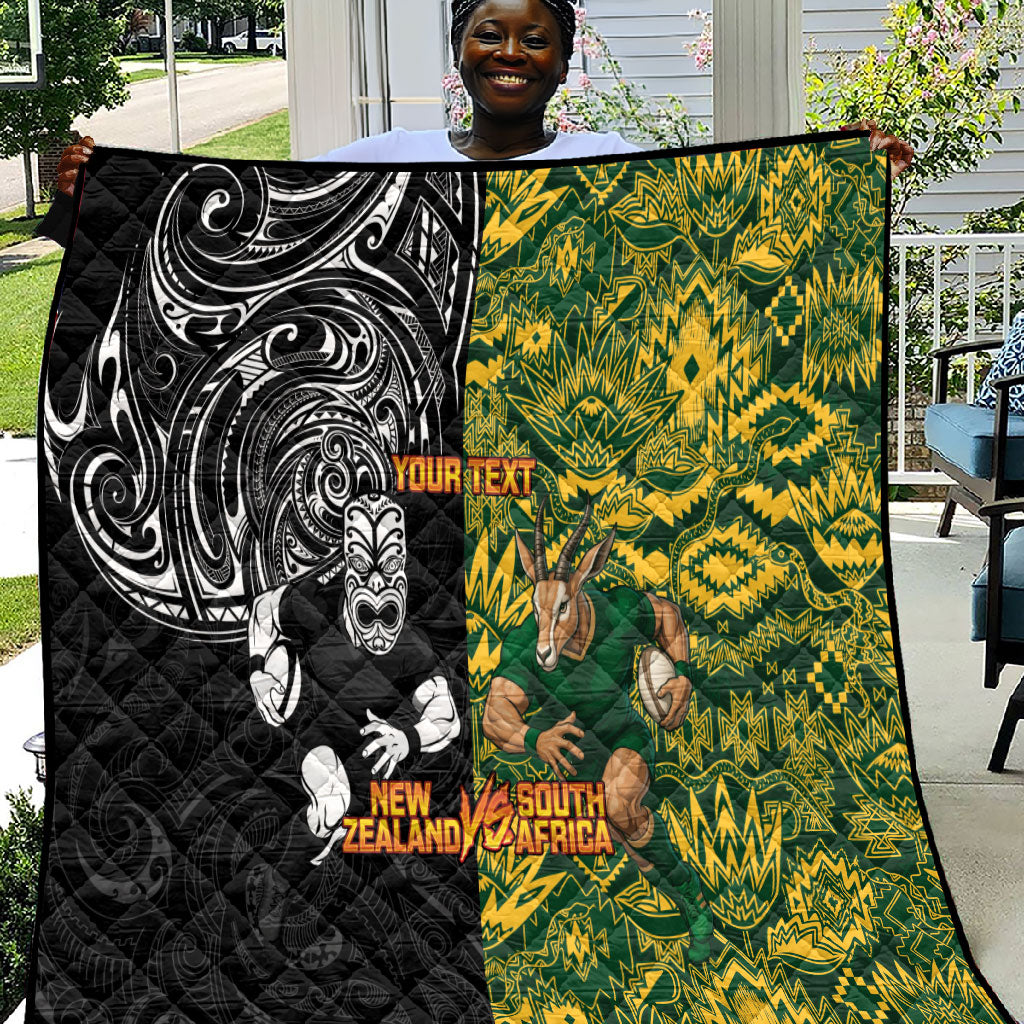 Custom South Africa vs New Zealand Quilt Rugby se Grootste Wedywering Two Nations One Battle