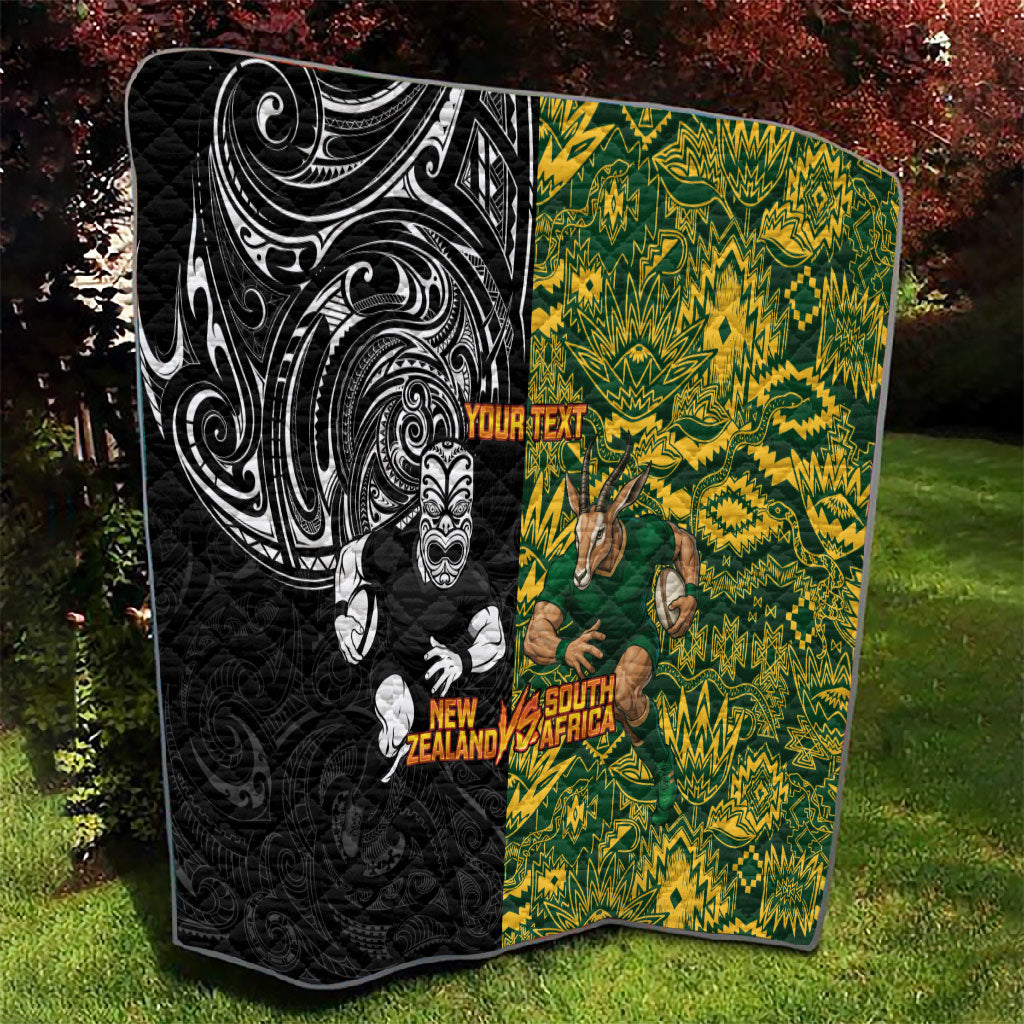 Custom South Africa vs New Zealand Quilt Rugby se Grootste Wedywering Two Nations One Battle