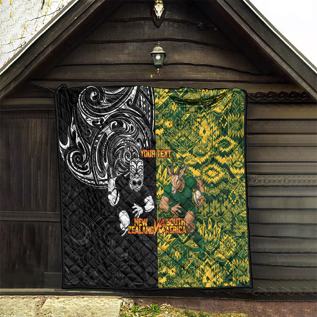 Custom South Africa vs New Zealand Quilt Rugby se Grootste Wedywering Two Nations One Battle