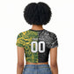 Custom South Africa vs New Zealand Raglan Cropped T shirt Rugby se Grootste Wedywering Two Nations One Battle