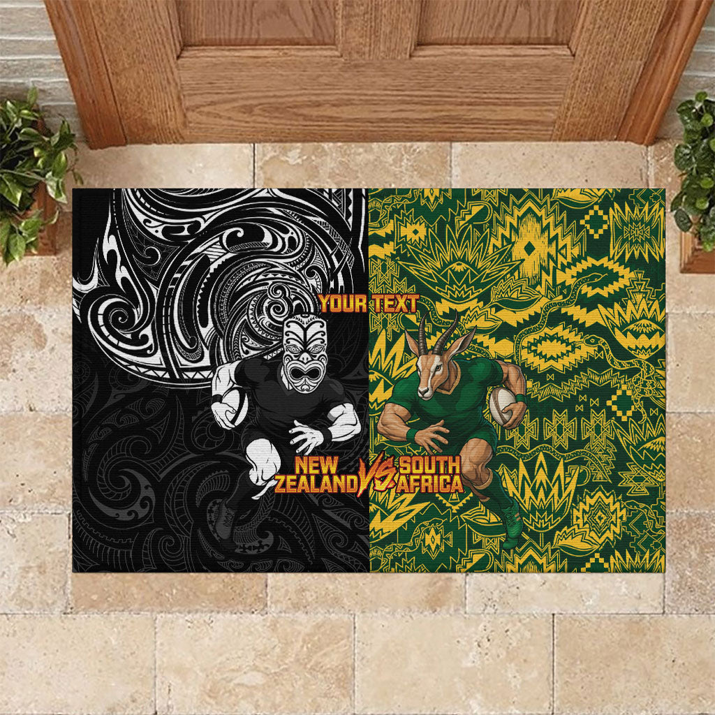 Custom South Africa vs New Zealand Rubber Doormat Rugby se Grootste Wedywering Two Nations One Battle