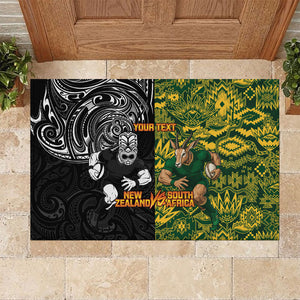 Custom South Africa vs New Zealand Rubber Doormat Rugby se Grootste Wedywering Two Nations One Battle