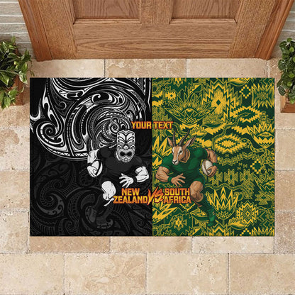 Custom South Africa vs New Zealand Rubber Doormat Rugby se Grootste Wedywering Two Nations One Battle