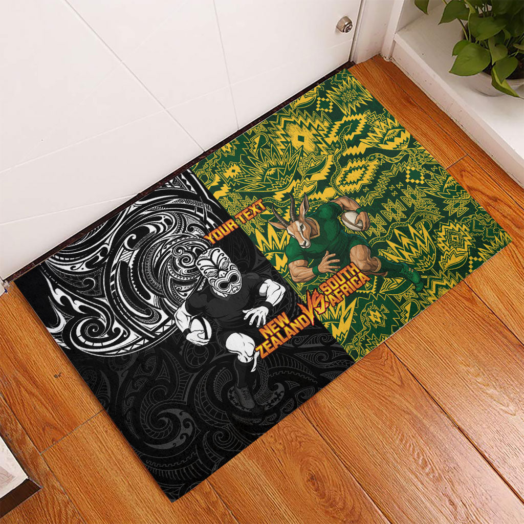 Custom South Africa vs New Zealand Rubber Doormat Rugby se Grootste Wedywering Two Nations One Battle