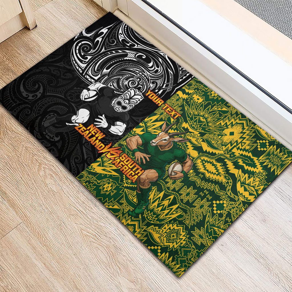 Custom South Africa vs New Zealand Rubber Doormat Rugby se Grootste Wedywering Two Nations One Battle