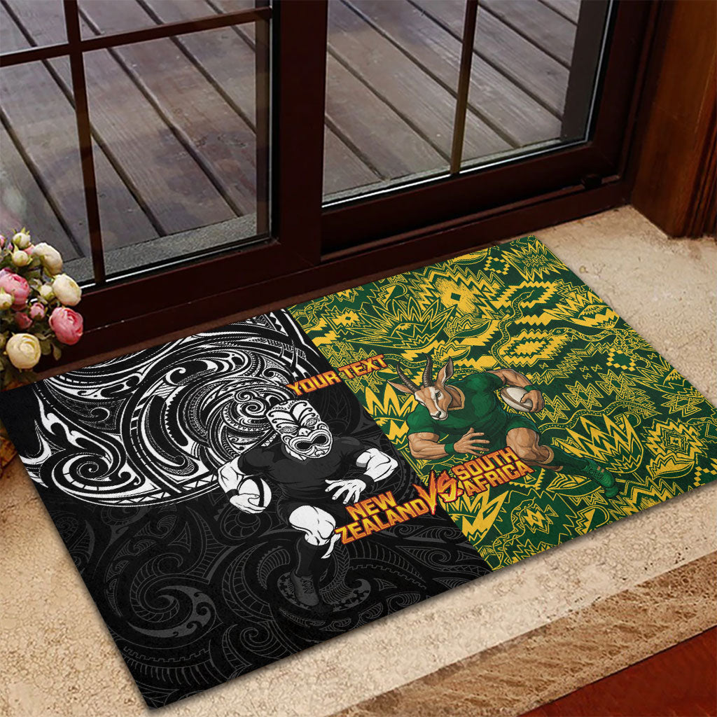 Custom South Africa vs New Zealand Rubber Doormat Rugby se Grootste Wedywering Two Nations One Battle