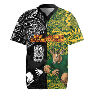 Custom South Africa vs New Zealand Rugby Jersey Rugby se Grootste Wedywering Two Nations One Battle