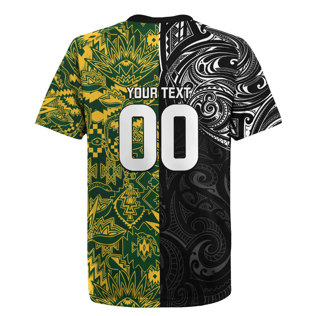 Custom South Africa vs New Zealand Rugby Jersey Rugby se Grootste Wedywering Two Nations One Battle