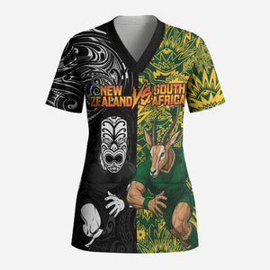 Custom South Africa vs New Zealand Scrub Top Rugby se Grootste Wedywering Two Nations One Battle
