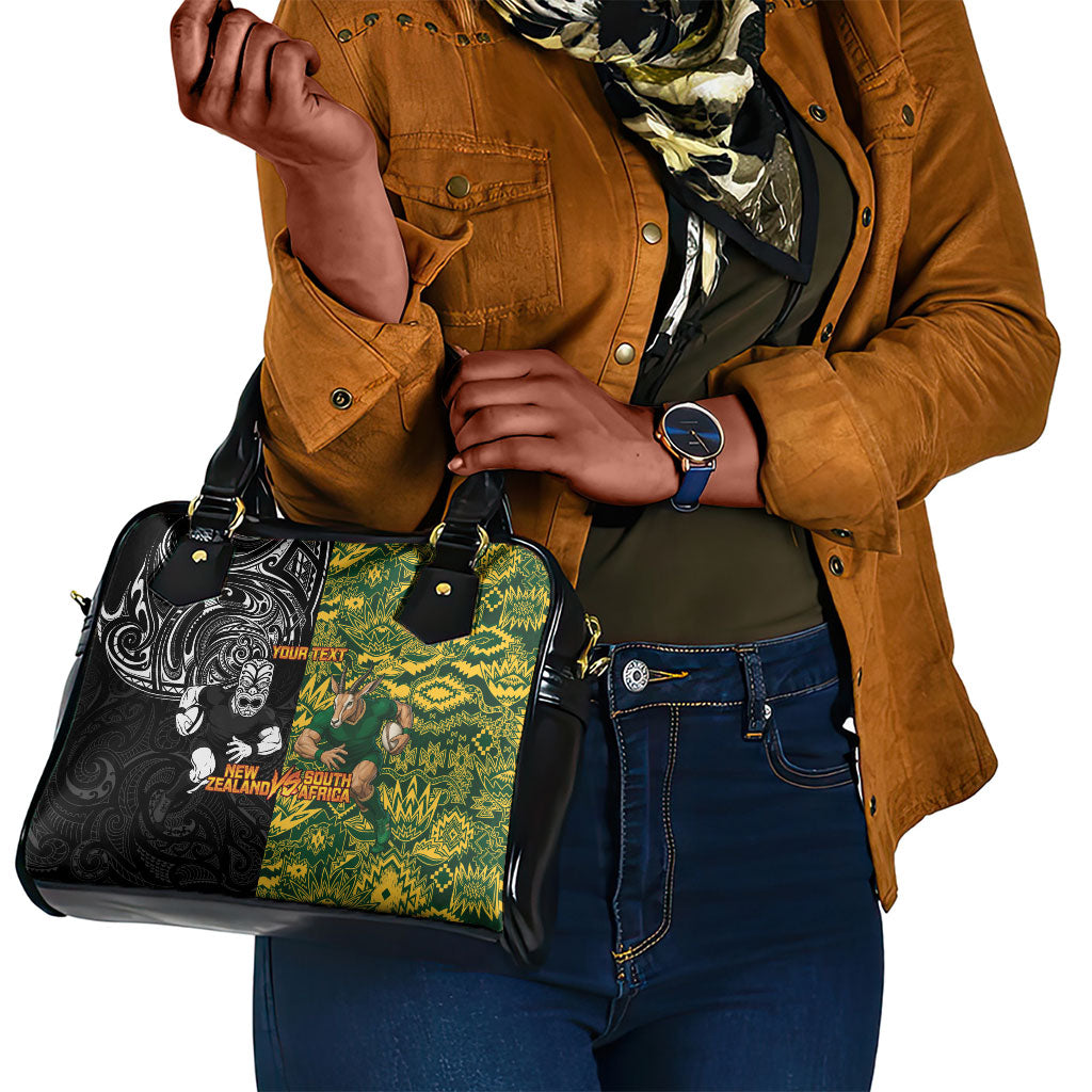 Custom South Africa vs New Zealand Shoulder Handbag Rugby se Grootste Wedywering Two Nations One Battle
