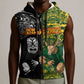 Custom South Africa vs New Zealand Sleeveless Zip Hoodie Rugby se Grootste Wedywering Two Nations One Battle