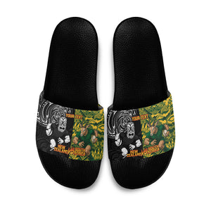 Custom South Africa vs New Zealand Slide Sandals Rugby se Grootste Wedywering Two Nations One Battle