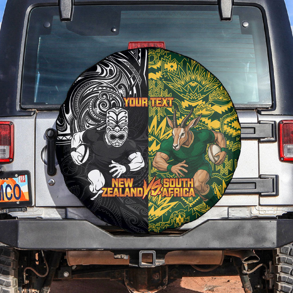 Custom South Africa vs New Zealand Spare Tire Cover Rugby se Grootste Wedywering Two Nations One Battle