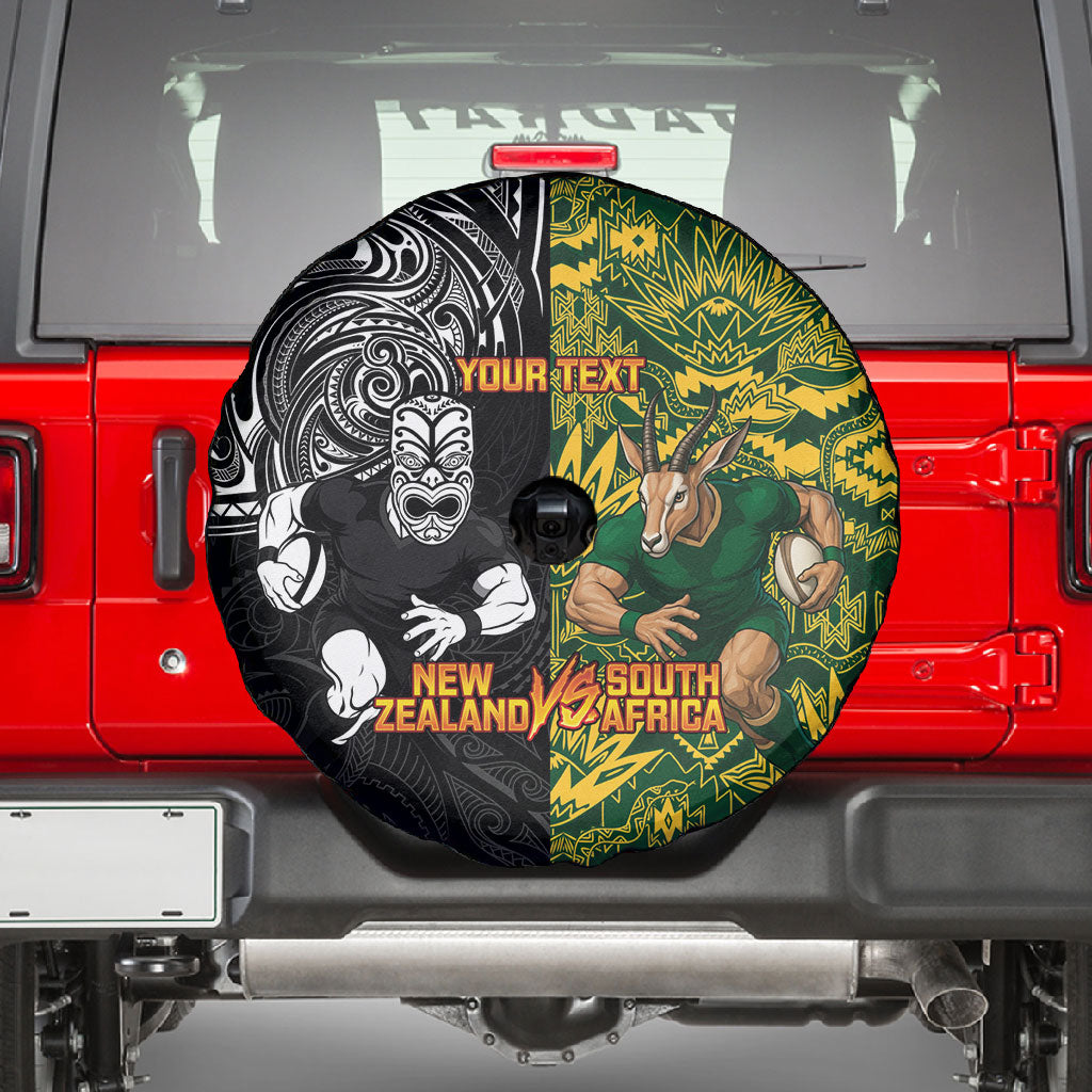 Custom South Africa vs New Zealand Spare Tire Cover Rugby se Grootste Wedywering Two Nations One Battle