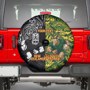 Custom South Africa vs New Zealand Spare Tire Cover Rugby se Grootste Wedywering Two Nations One Battle