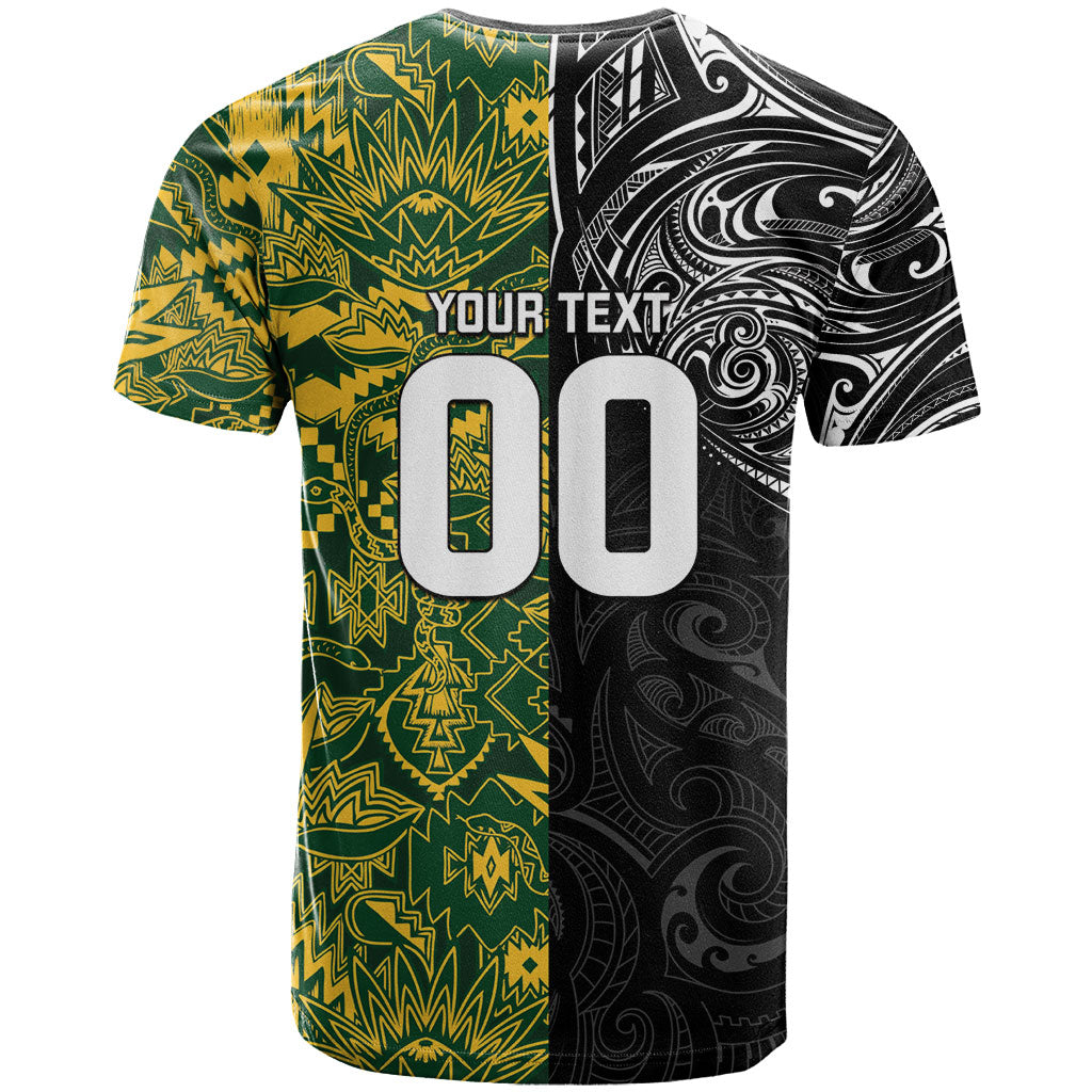 Custom South Africa vs New Zealand T shirt Rugby se Grootste Wedywering Two Nations One Battle