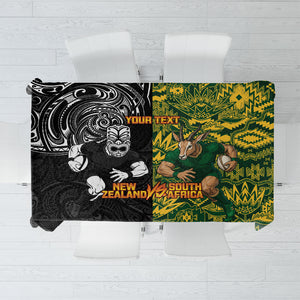 Custom South Africa vs New Zealand Tablecloth Rugby se Grootste Wedywering Two Nations One Battle