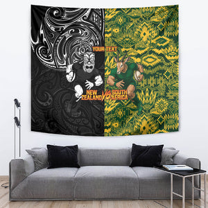 Custom South Africa vs New Zealand Tapestry Rugby se Grootste Wedywering Two Nations One Battle