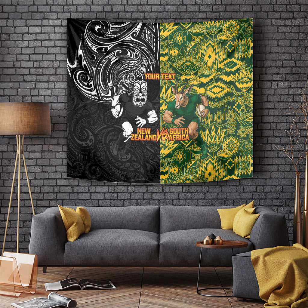 Custom South Africa vs New Zealand Tapestry Rugby se Grootste Wedywering Two Nations One Battle