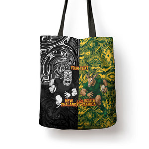 Custom South Africa vs New Zealand Tote Bag Rugby se Grootste Wedywering Two Nations One Battle