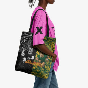Custom South Africa vs New Zealand Tote Bag Rugby se Grootste Wedywering Two Nations One Battle