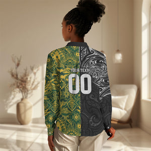 Custom South Africa vs New Zealand Women Casual Shirt Rugby se Grootste Wedywering Two Nations One Battle