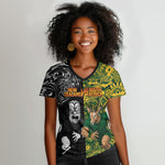 Custom South Africa vs New Zealand Women V-Neck T-Shirt Rugby se Grootste Wedywering Two Nations One Battle