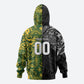 Custom South Africa vs New Zealand Zip Hoodie Rugby se Grootste Wedywering Two Nations One Battle
