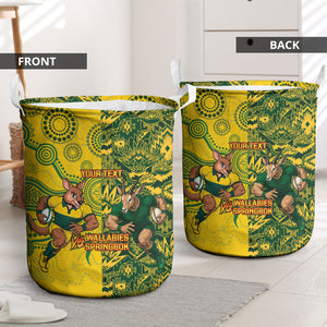 Custom South Africa vs Australia Laundry Basket Springboks Wallabies Two Nations One Battle