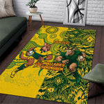 Custom South Africa vs Australia Area Rug Springboks Wallabies Two Nations One Battle