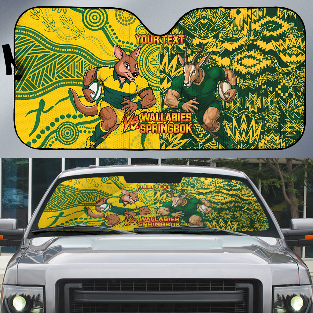 Custom South Africa vs Australia Auto Sun Shade Springboks Wallabies Two Nations One Battle