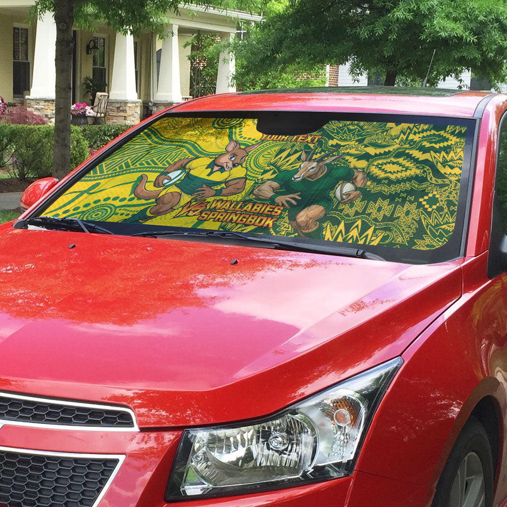 Custom South Africa vs Australia Auto Sun Shade Springboks Wallabies Two Nations One Battle