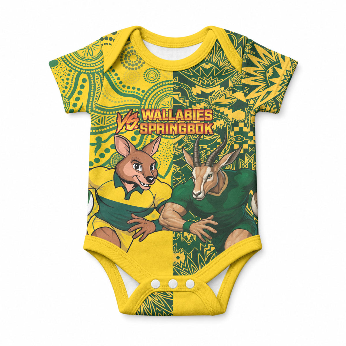 Custom South Africa vs Australia Baby Onesie Springboks Wallabies Two Nations One Battle