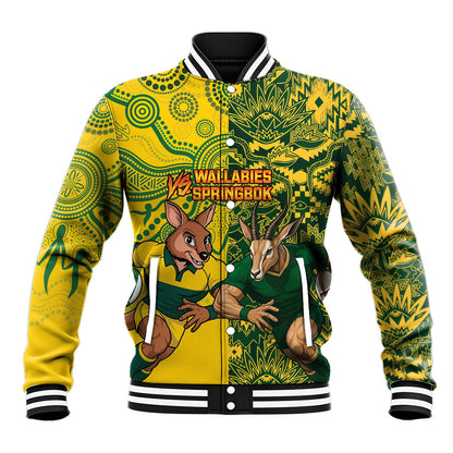 Custom South Africa vs Australia Baseball Jacket Springboks Wallabies Two Nations One Battle