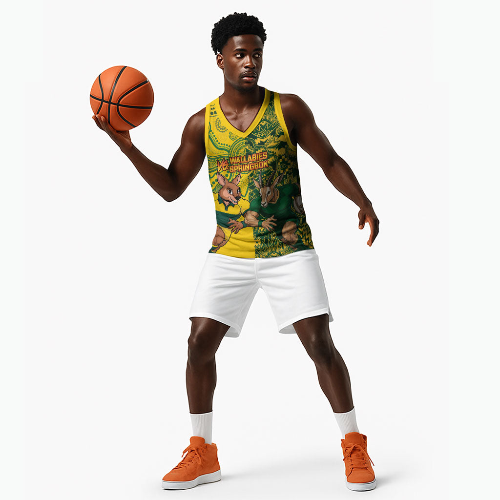 Custom South Africa vs Australia Basketball Jersey Springboks Wallabies Two Nations One Battle