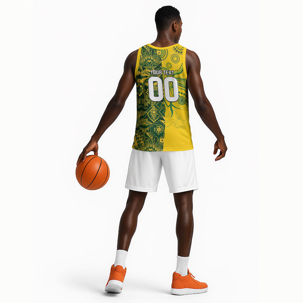 Custom South Africa vs Australia Basketball Jersey Springboks Wallabies Two Nations One Battle
