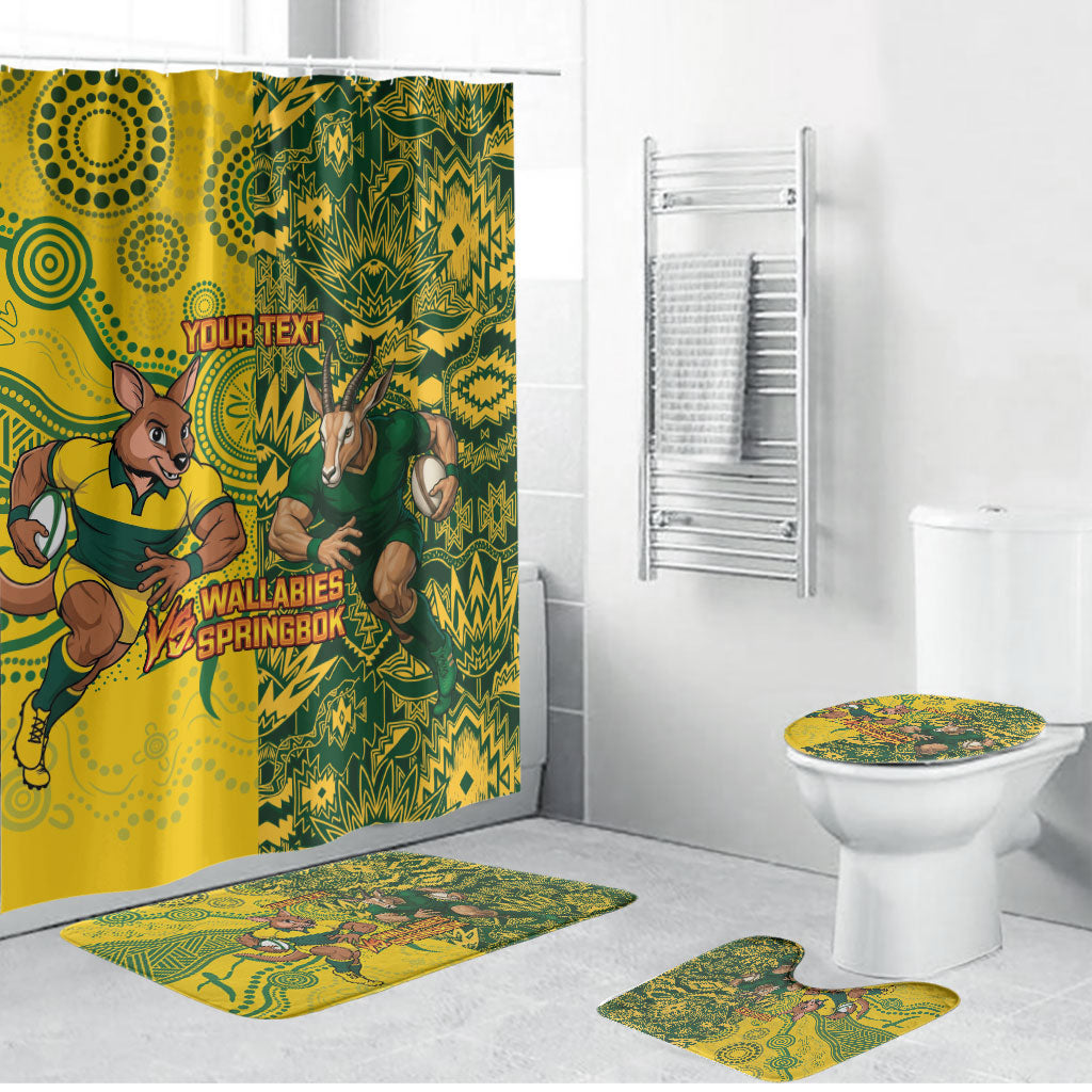 Custom South Africa vs Australia Bathroom Set Springboks Wallabies Two Nations One Battle