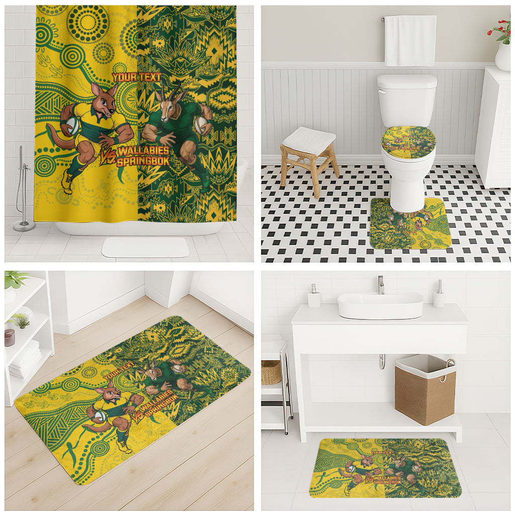 Custom South Africa vs Australia Bathroom Set Springboks Wallabies Two Nations One Battle