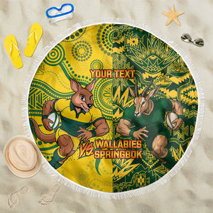 Custom South Africa vs Australia Beach Blanket Springboks Wallabies Two Nations One Battle