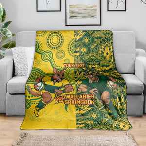 Custom South Africa vs Australia Blanket Springboks Wallabies Two Nations One Battle