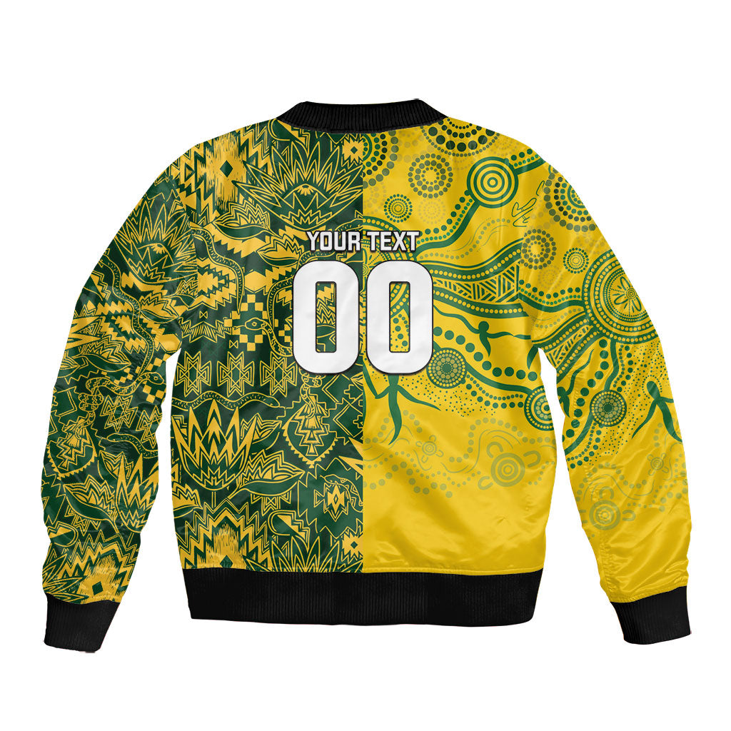 Custom South Africa vs Australia Bomber Jacket Springboks Wallabies Two Nations One Battle