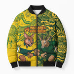 Custom South Africa vs Australia Bomber Puffer Jacket Springboks Wallabies Two Nations One Battle