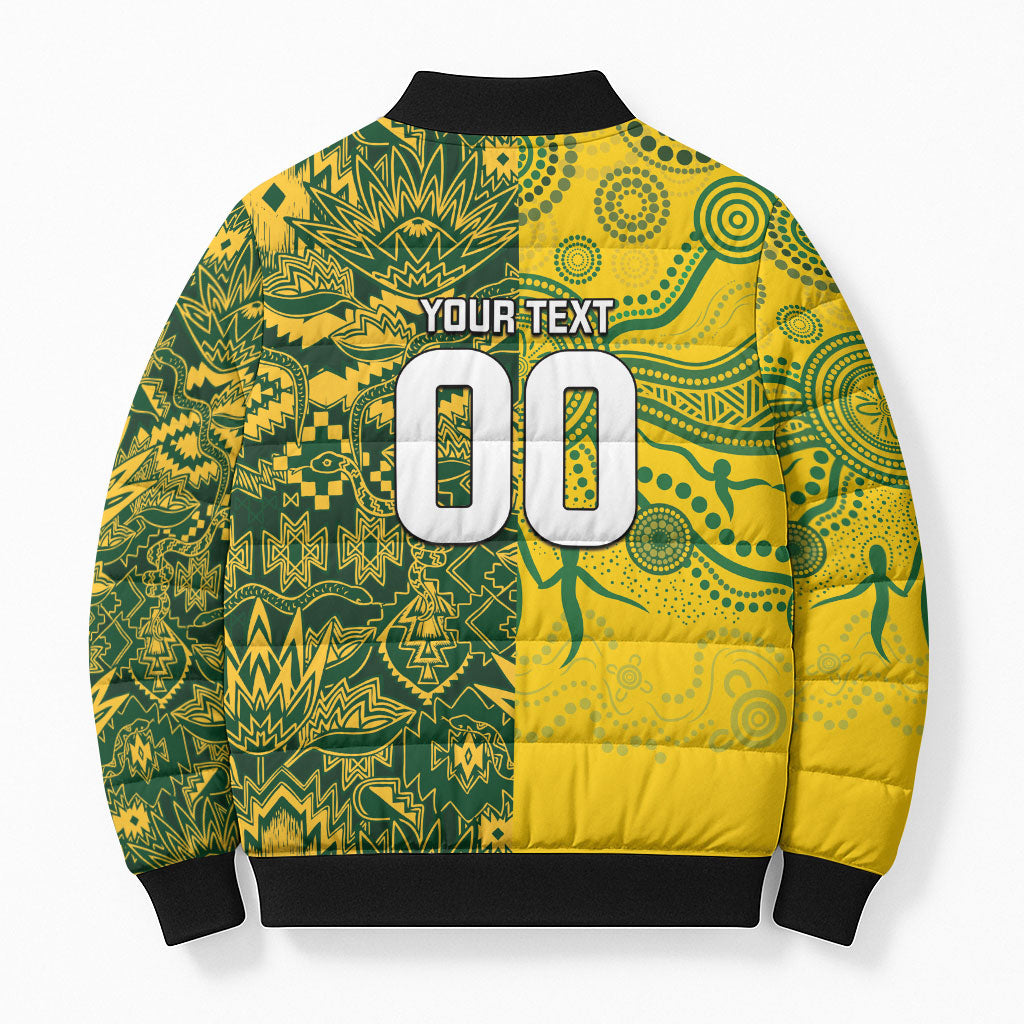 Custom South Africa vs Australia Bomber Puffer Jacket Springboks Wallabies Two Nations One Battle
