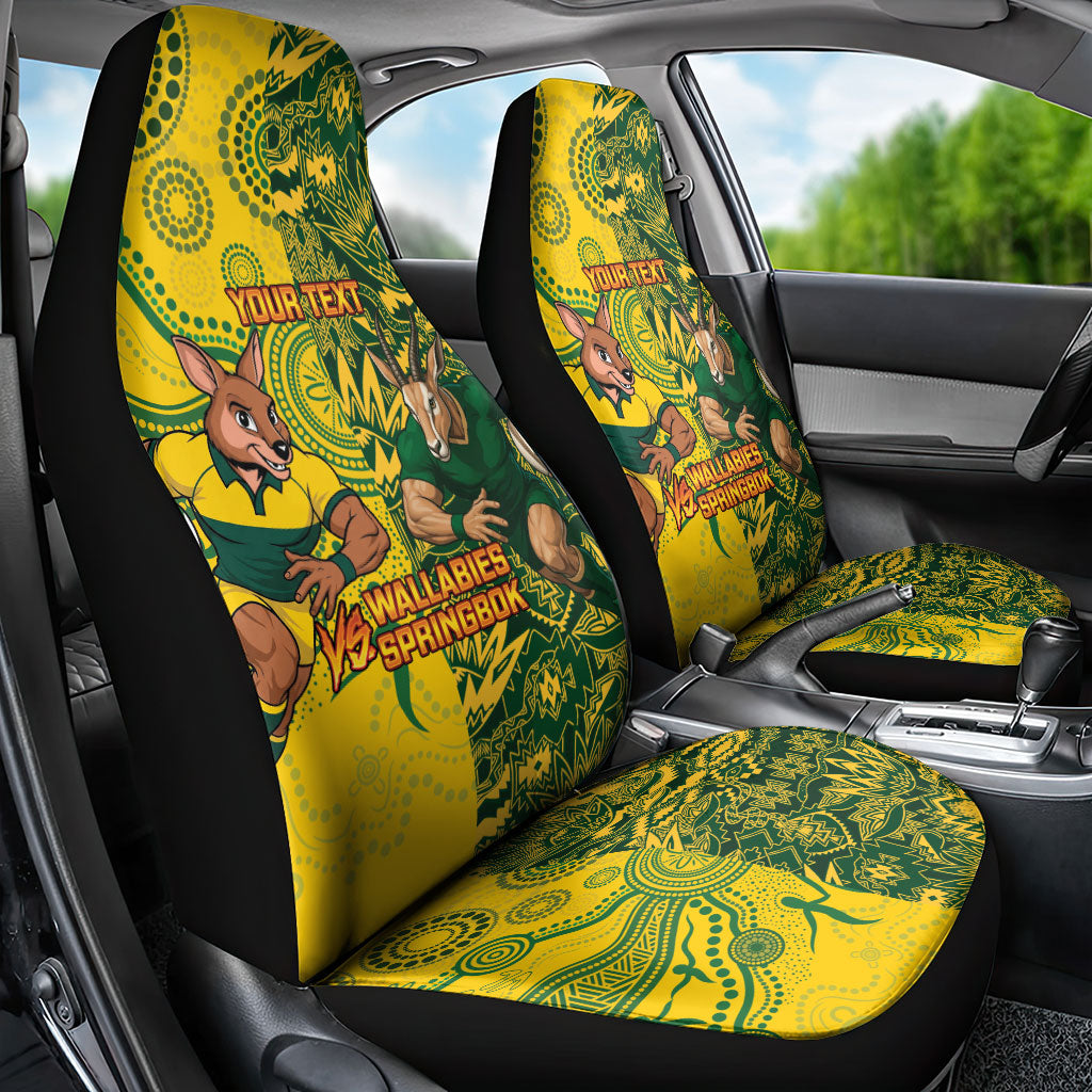 Custom South Africa vs Australia Car Seat Cover Springboks Wallabies Two Nations One Battle