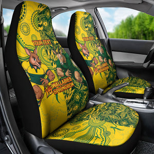 Custom South Africa vs Australia Car Seat Cover Springboks Wallabies Two Nations One Battle