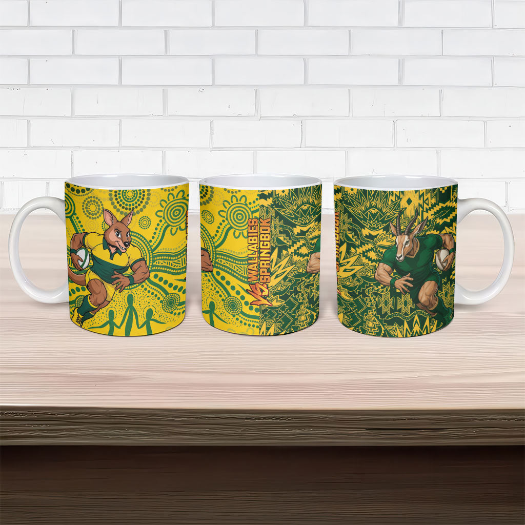 South Africa vs Australia Ceramic Mug Springboks Wallabies Two Nations One Battle